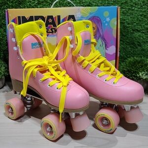 Impala Rollerskates Girl's Impala Quad Skate Pink/Yellow US Women's 8 NEW
